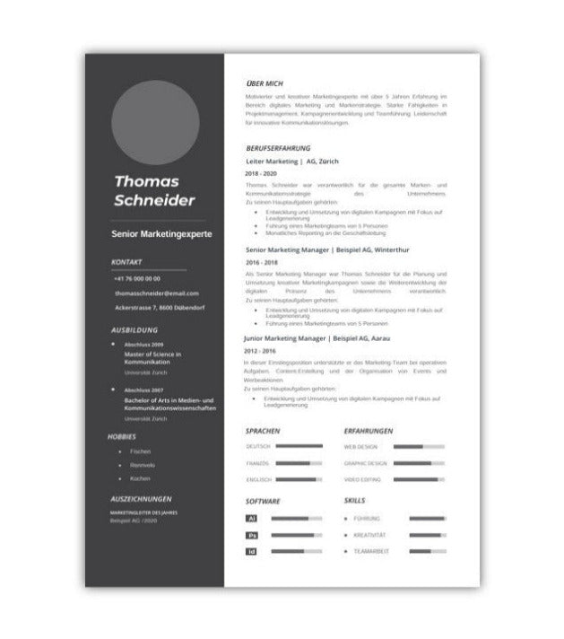 "Black-Tie" CV-Vorlage