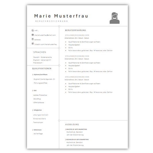 "Minimalist" CV-Vorlage